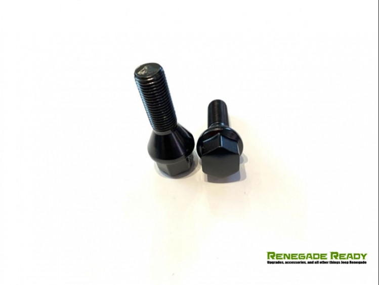 Jeep Renegade Lug Bolt Set Set of 20 M12x1.25 60° Cone Seat Black